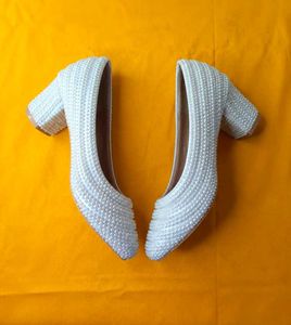 Sparkling Pearl Embellished Heels