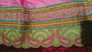Garba/Dandiya..Pink&amp; Blue Embroidered lehnga