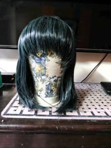Dark green black cosplay Wig