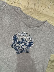 Grey "I Love You" Graphic Tee