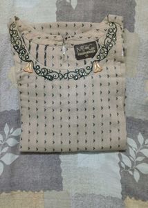 MFC Beige Embroidered Kurta