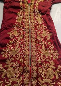wedding maroon farara set