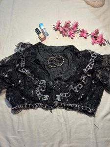 Black Sequined Blouse