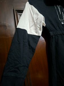 Kids Black &amp; White Hooded Dress