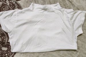 Turtle Neck White Top