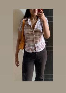 Cute Plaid Button-Up Shirt