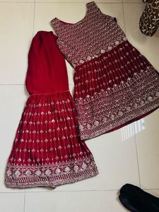 Elegant Maroon Embroidered Kurta Set
