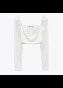Zara White Long sleeve Top