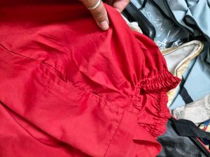 Women Red Stretchable Trousers XXL with pocket