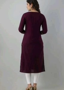Burgundy Embroidered Kurta