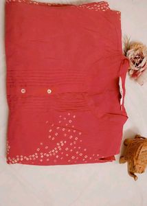 Coral Bandhani Print Tunic