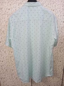 sztori men's green &amp; white striped casual shirt