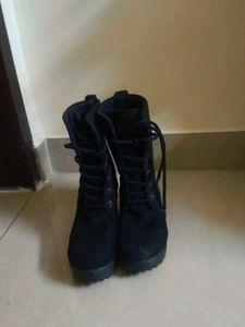 Black Lace-Up Combat Boots