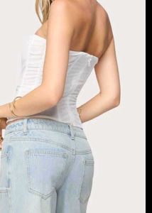White Corset Tube Top