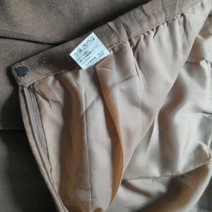 Brown Suede Velvet Pleated Skirt Light Academia