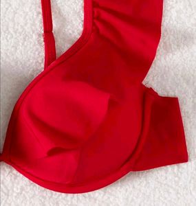 Red Ruffled Bikini Top with brief 👍