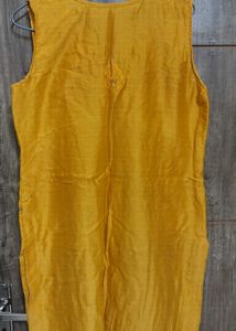 Yellow Embroidered Kurti