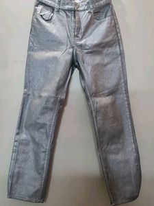 new with tags - h&amp;m Silver Metallic Jeans