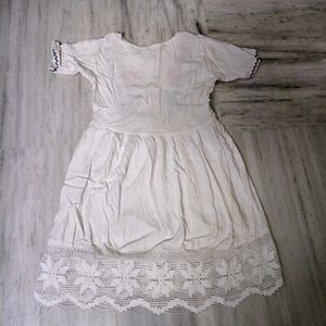Boho Embroidered White Dress