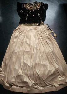 Black Velvet Embroidered Blouse