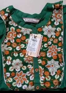 Green Floral Print Kurti
