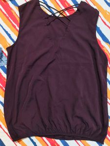 Sleeveless Strappy Plum Top
