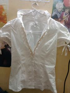 White Short Sleeve Blouse
