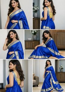 Elegant Blue & Silver Saree