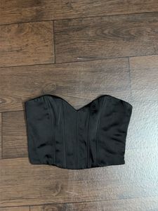 Black Satin Corset Top