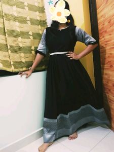Elegant Black Saree with Silver Border