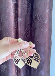 Unique Teardrop Wood Earrings