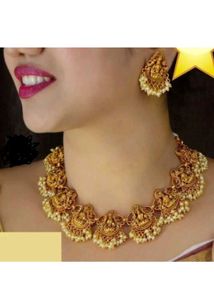 Gold-Plated Lakshmi Necklace Set