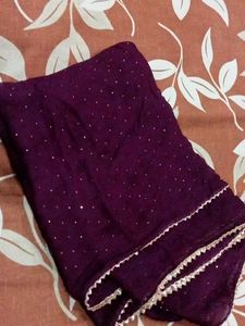 Elegant Purple Dupatta with Sequins