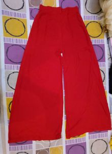 Red Flared Plazo