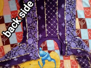 Brinjal colour kurta set