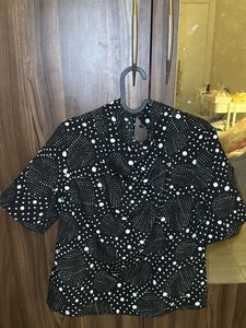 Black &amp; White Polka Dot Top