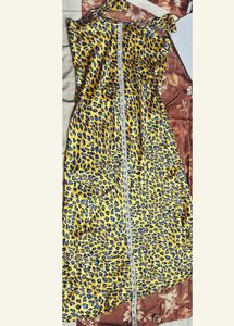 Yellow Leopard Print Slip Dress