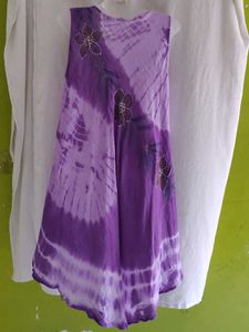 Tie-Dye Floral Sleeveless Dress(XL)