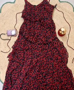 ୨୧ Vintage Floral Ruffle Maxi Dress ୨୧