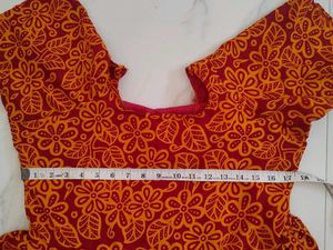 Red Floral Print Layered Dress