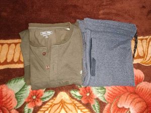 Men's Lounge Set - Olive & Grey