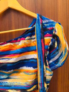 Abstract Print One-Shoulder Dress