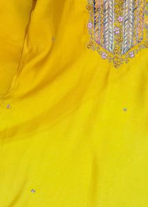 Vibrant Yellow Kurta Set with Printed Dupatta