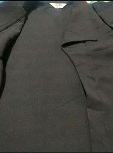 Black Bal Collar Buttonless Blazer