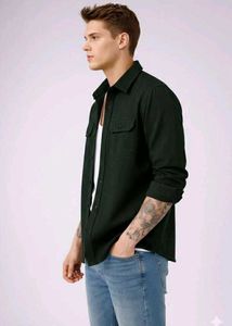 Men's Premium Dark Green Utility Casual Shirt | Do