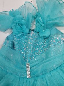 Cute Blue Flower Girl Dress
