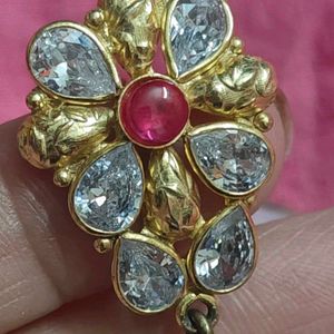 kundan earrings with rose quartz dangler