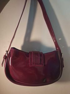 Chic Leopard Print &amp; Burgundy Shoulder Bag