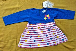 Cute Blue & Striped Balloon Dress