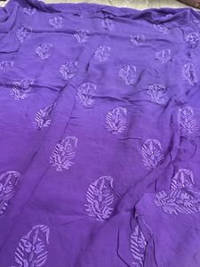 Beautiful Purple Embroidered kurti Fabric